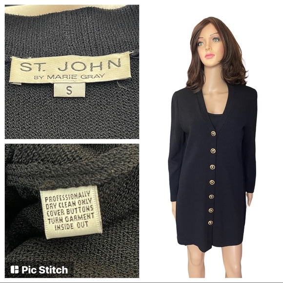 St. John Jackets & Blazers - St. John by Marie Grey black/jacket/coat and sleeveless top size S